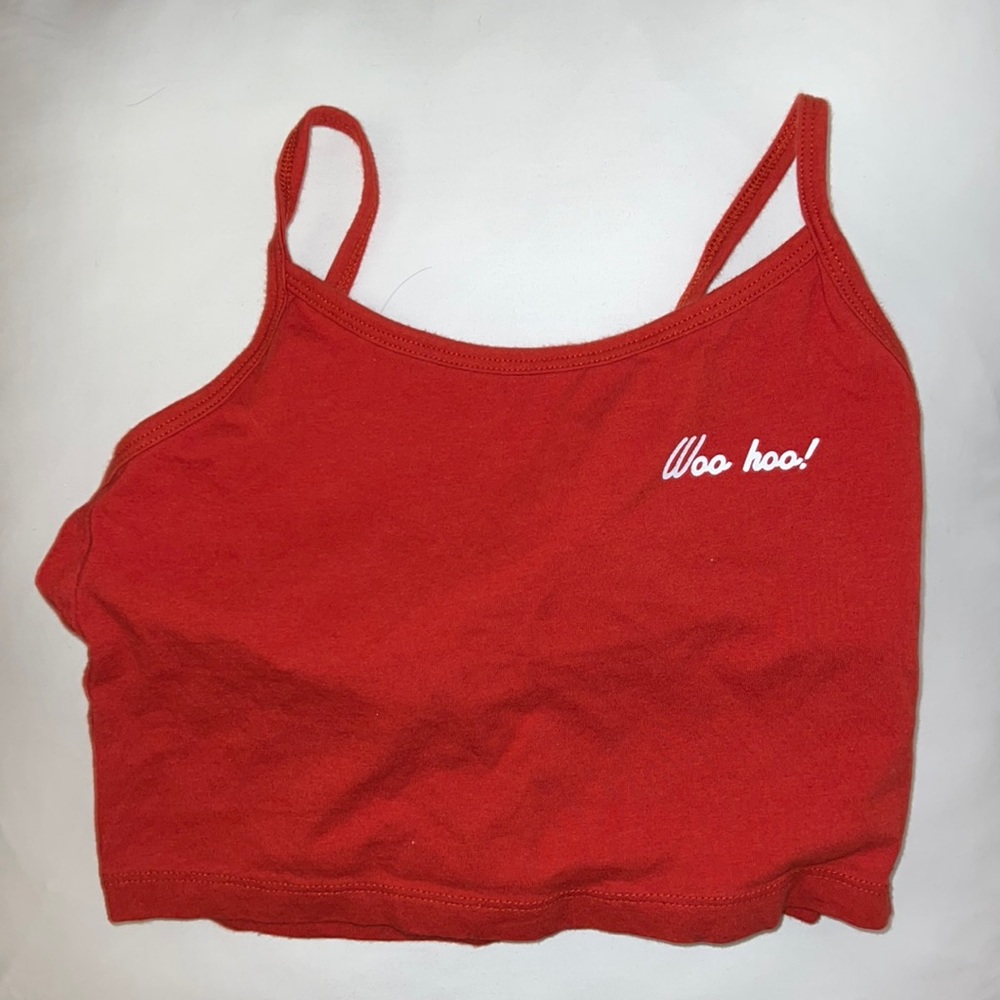 Red Graphic Cropped Forever 21 Tank Top